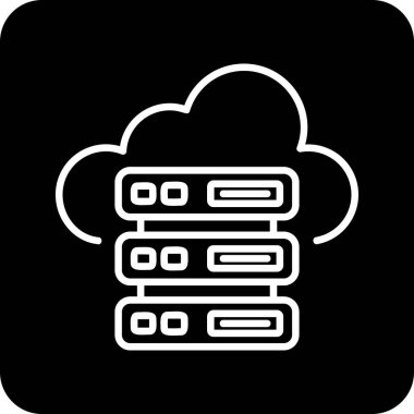 Bulut Sunucusu simgesi, vektör illüstrasyonu basit tasarım