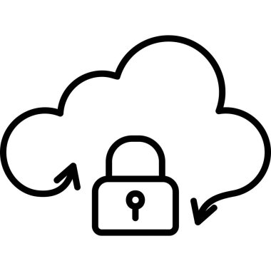 Bulut Simgesi Basit Vektör İllüstrasyonu