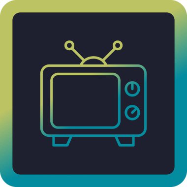 televizyon simgesi, basit vektör illüstrasyonu