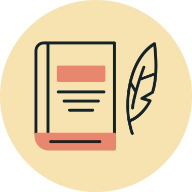 Edebiyat. Web simgesi basit illüstrasyon 