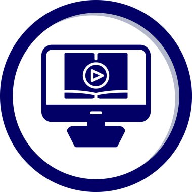Video dersi için. Web simgesi basit illüstrasyon