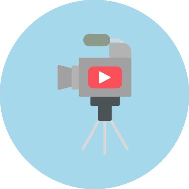 Film kamerası. Web simgesi basit illüstrasyon 