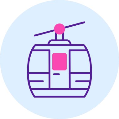 Kablo araba simgesi, vektör illüstrasyonu 