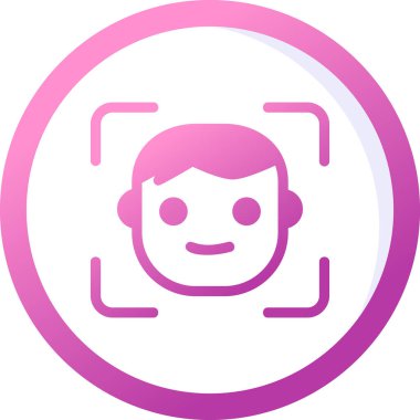 Yüz tanıma. Web simgesi basit illüstrasyon