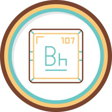 Bohrium kimyasal element web simgesi, basit illüstrasyon