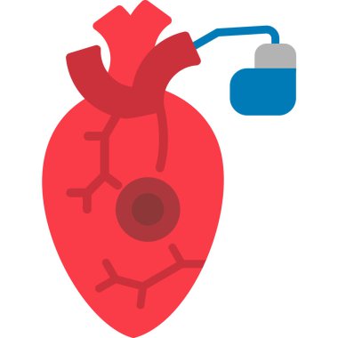 Kalp pili ağ simgesi, vektör illüstrasyonu