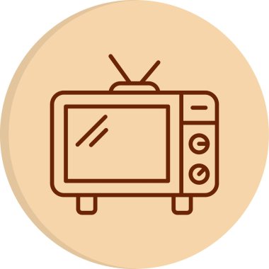 televizyon web simgesi, vektör çizim 