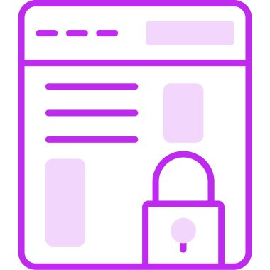 Tarayıcı Kilidi web simgesi, vektör illüstrasyonu