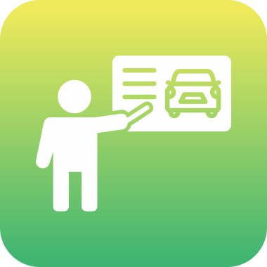 Otomatik eğitmen web simgesi, vektör illüstrasyonu