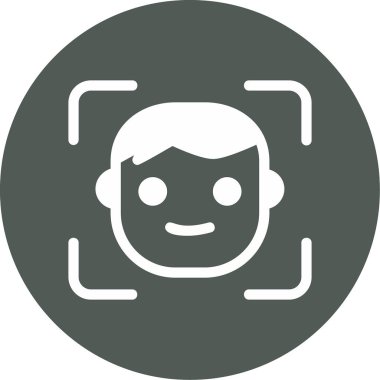Yüz tanıma. Web simgesi basit illüstrasyon