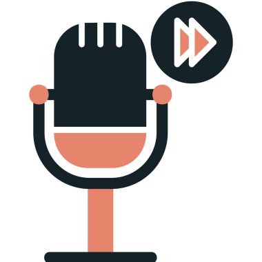 Podcast İleri sar. Web simgesi vektör illüstrasyonu        