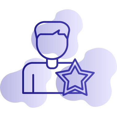 Yıldızlı adam, teşvikli ikon vektör illüstrasyonu