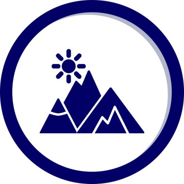 Dağlar. Web simgesi basit illüstrasyon  