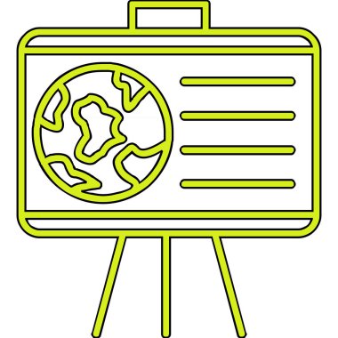 Coğrafya web simgesi, vektör illüstrasyonu