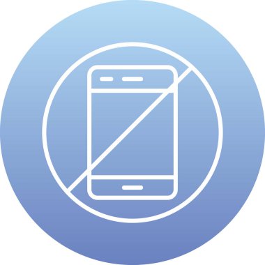 Cep telefonu yasak işareti. Web simgesi basit tasarım