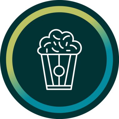 Patlamış mısır. Web simgesi basit illüstrasyon                                  