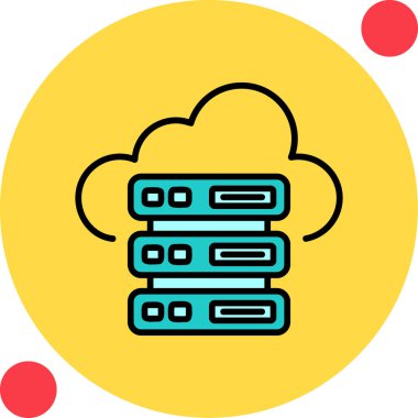 Bulut Sunucusu simgesi, vektör illüstrasyonu basit tasarım