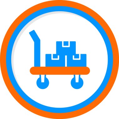 bagaj arabası ağ simgesi, vektör illüstrasyonu 