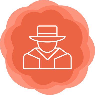 Şapkalı adam. Web simgesi basit illüstrasyon