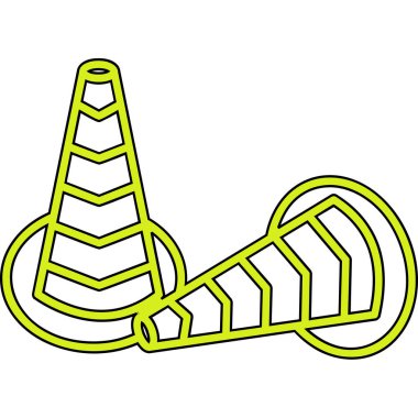 Trafik Konileri web simgesi, vektör illüstrasyonu