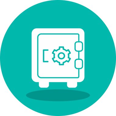 Dolap, güvenli, Vector Line Illustration. İş ve Finans simgesi.