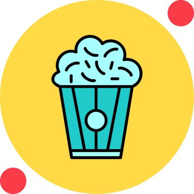 Patlamış mısır. Web simgesi basit illüstrasyon                                  