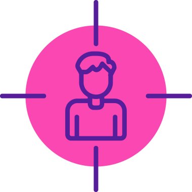 İnsan hedef simgesi, vektör illüstrasyonu basit tasarım