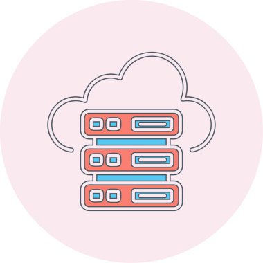 Bulut Sunucusu simgesi, vektör illüstrasyonu basit tasarım
