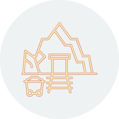 Taş mağara girişi. Taşlı madenin vektör illüstrasyonu