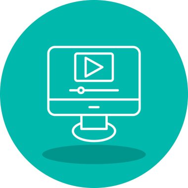 Video oynatıcı ikon vektör illüstrasyonu 