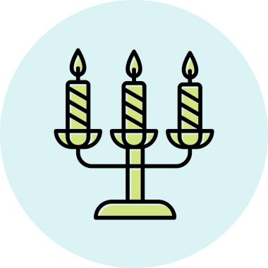 Bir şamdan ağ simgesinin vektör illüstrasyonu 