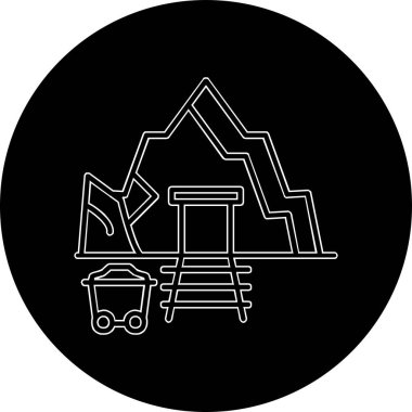 Taş mağara girişi. Taşlı madenin vektör illüstrasyonu