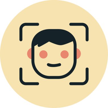 Yüz tanıma. Web simgesi basit illüstrasyon