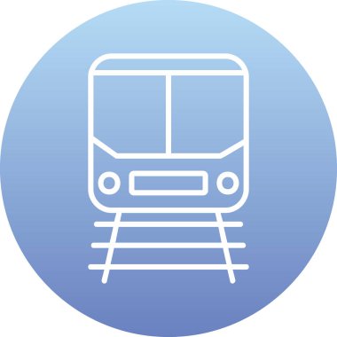 Demiryolu raylarındaki tren simgesi, vektör illüstrasyonu 