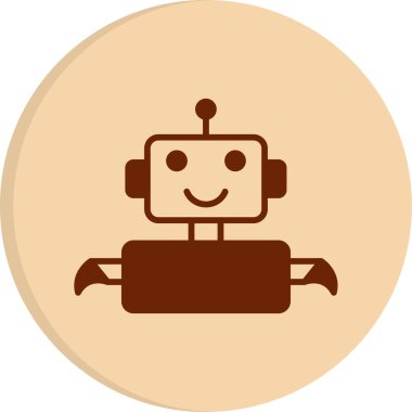 robot düz simgesi, vektör illüstrasyonu 