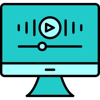 Müzik Video simgesinin vektör illüstrasyonu