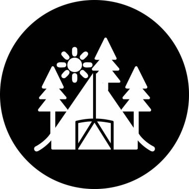 Kamp web simgesi vektör illüstrasyonu