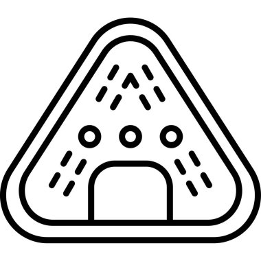 Onigiri Simgesi Basit Vektör İllüstrasyonu