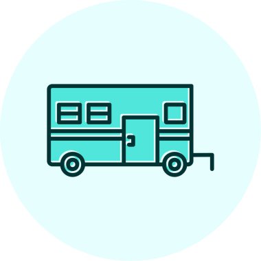 Camper van simge vektör çizim