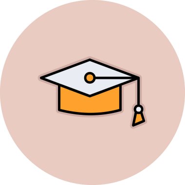 Mortarboard web simgesi basit illüstrasyon