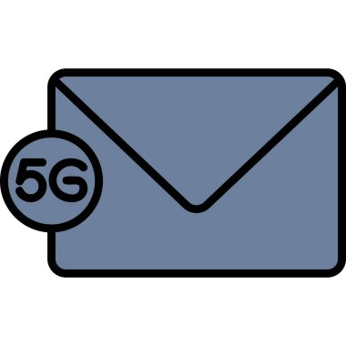 5g E- posta web simgesi vektör çizimi 