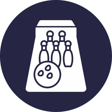 Bowling topu kutsal kişilerin resmi, vektör çizim 