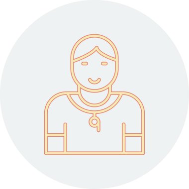 Jimnastik eğitmeni web simgesi, vektör illüstrasyonu