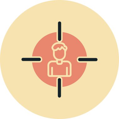 İnsan hedef simgesi, vektör illüstrasyonu basit tasarım