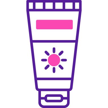 Güneş kremi simge vektör çizim.