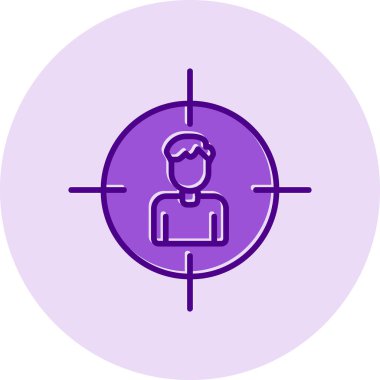 İnsan hedef simgesi, vektör illüstrasyonu basit tasarım