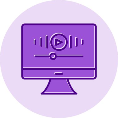 Müzik Video simgesinin vektör illüstrasyonu