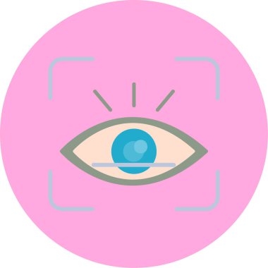 retina tarama simgesi, vektör illüstrasyonu 