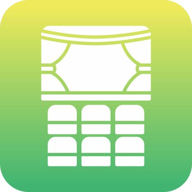 Tiyatro Web simgesi, vektör illüstrasyonu