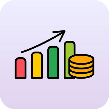 Büyüme grafiği Web simgesi basit illüstrasyon 